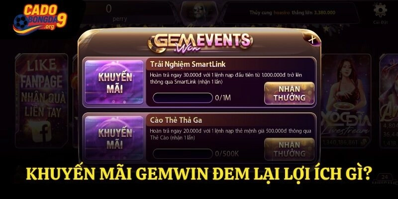 Khuyến mãi Gemwin đem lại lợi ích gì?