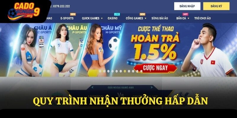 Quy trình nhận thưởng hấp dẫn